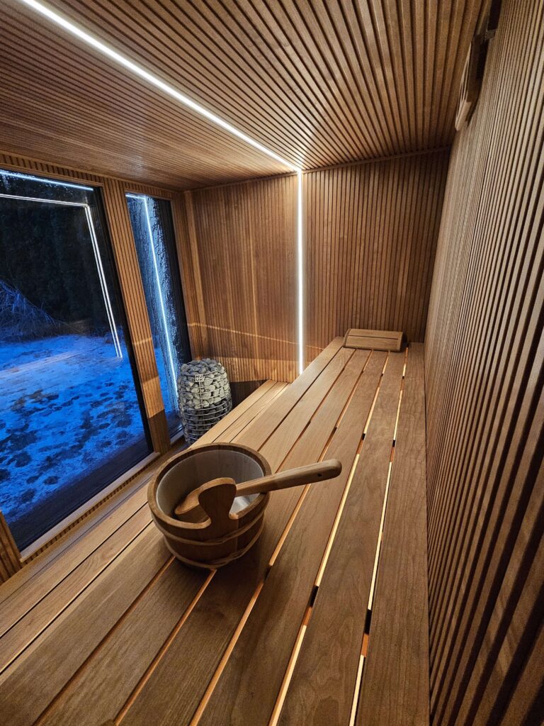 sauna premium cebrzyk widok przez szkło